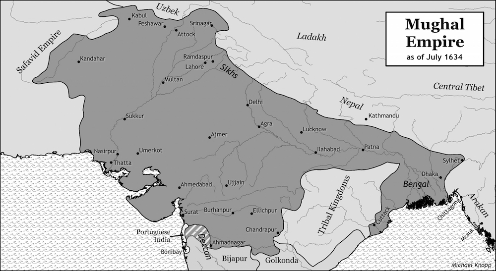 Mughal Empire as of July 1634